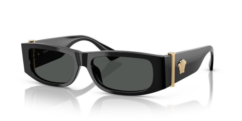 VERSACE PLASTIC RECTANGLE BLACK SUNGLASS