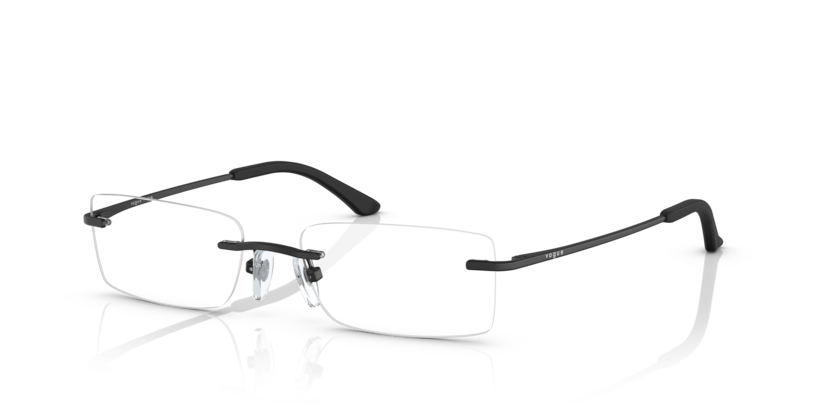 VOGUE METAL SQUARE MATTE BLACK RIMLESS FRAME