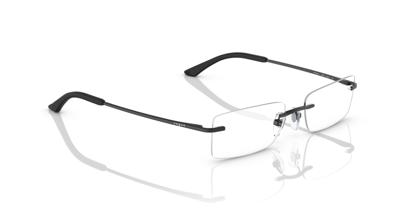 VOGUE METAL SQUARE MATTE BLACK RIMLESS FRAME