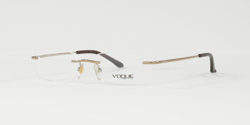VOGUE METAL SQUARE PALE GOLD RIMLESS FRAME