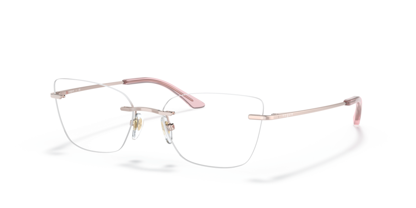 VOGUE METAL TRANSPARENT PINK BUTTERFLY RIMLESS FRAME