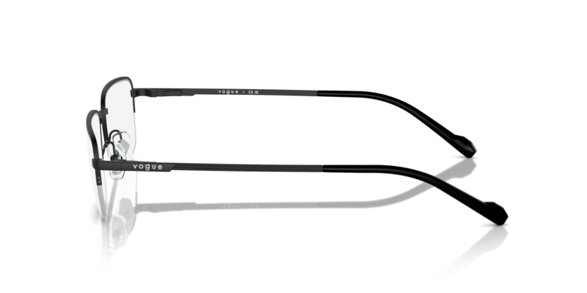 VOGUA METAL MATTE BLACK RECTANGLE SEMI RIM FRAME
