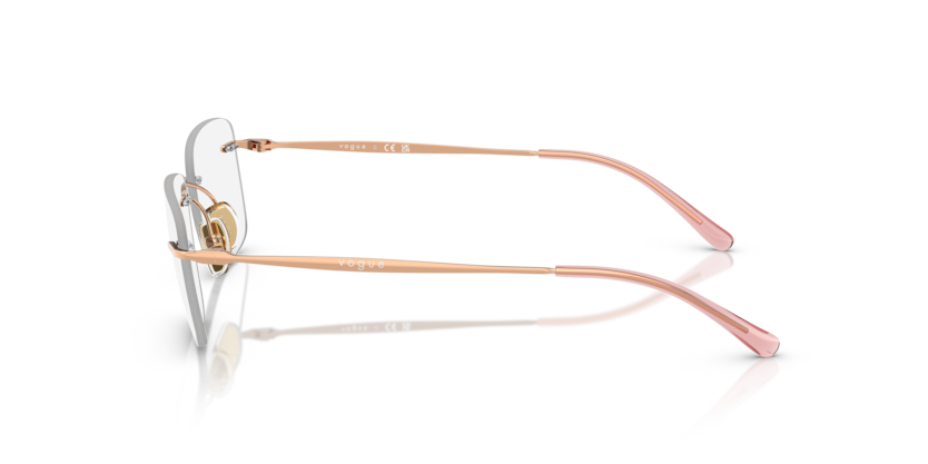 VOGUE METAL ROSE GOLD SQUARE RIMLESS FRAME