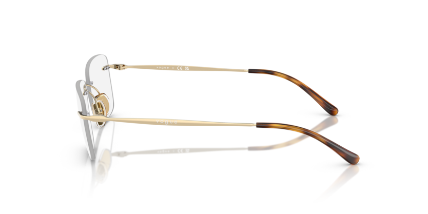 VOGUE METAL PALE GOLD SQUARE RIMLESS FRAME