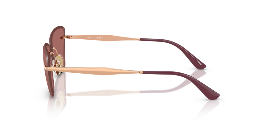 VOGUE METAL ROSE GOLD CATEYE RIMLESS SUNGLASS