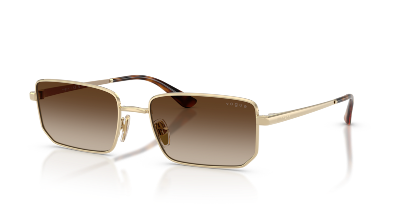 VOGUE METAL PALE GOLD RECTANGLE FULL SUNGLASS