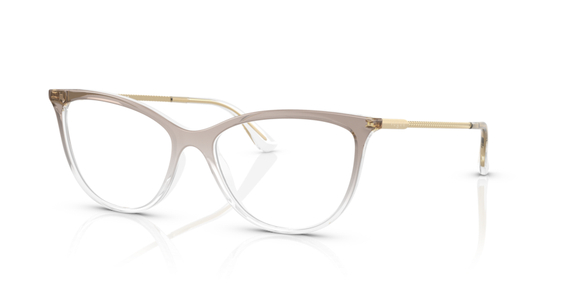 VOGUE pLASTIC GRADIENT BROWN CRYSTAL CATEYE FULL FRAME