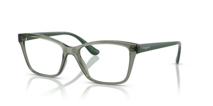 VOGUE PLASTIC SQUARE TRANSPARENT GREEN FULL FRAME