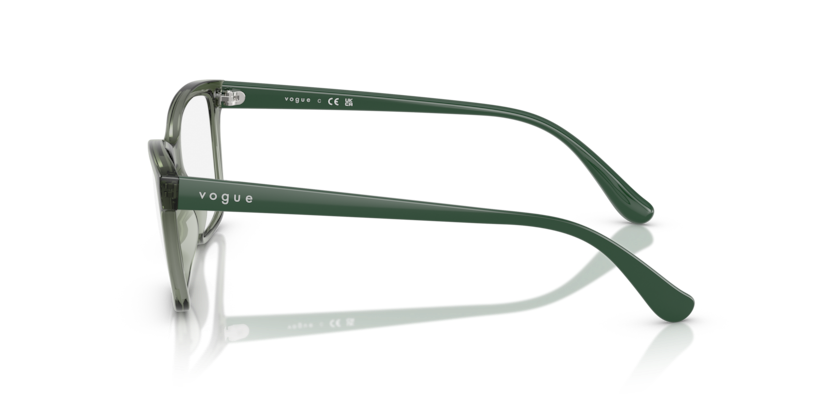 VOGUE PLASTIC SQUARE TRANSPARENT GREEN FULL FRAME