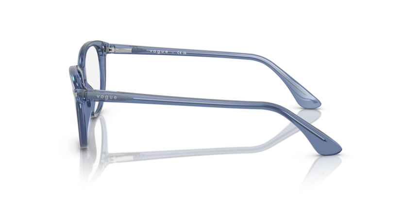VOGUE PLASTIC ROUND TRANSPARENT BLUE FULL FRAME
