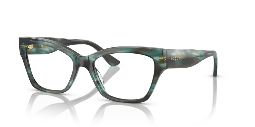 VOGUE PLASTIC GREEN HAVANA CAT EYE FULL FRAME