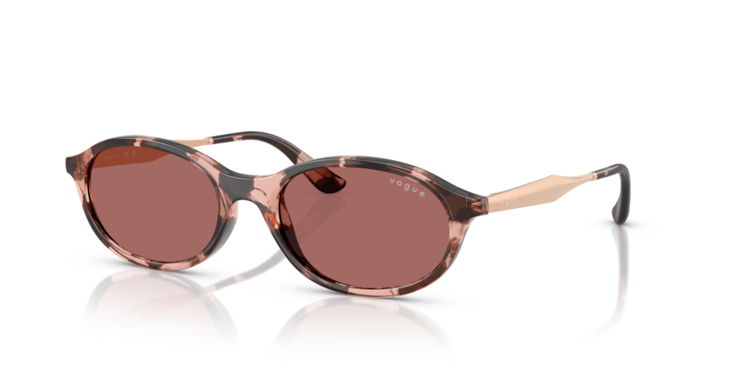 VOGUE PLASTIC ROSE HAVANA OVAL FULL SUNGLASS
