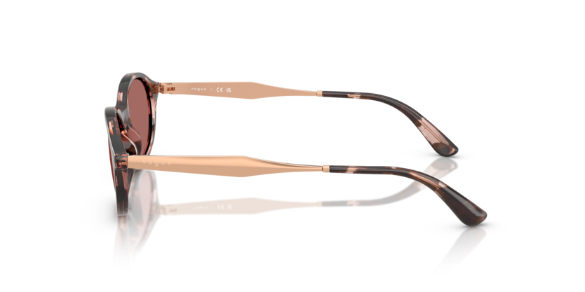 VOGUE PLASTIC ROSE HAVANA OVAL FULL SUNGLASS