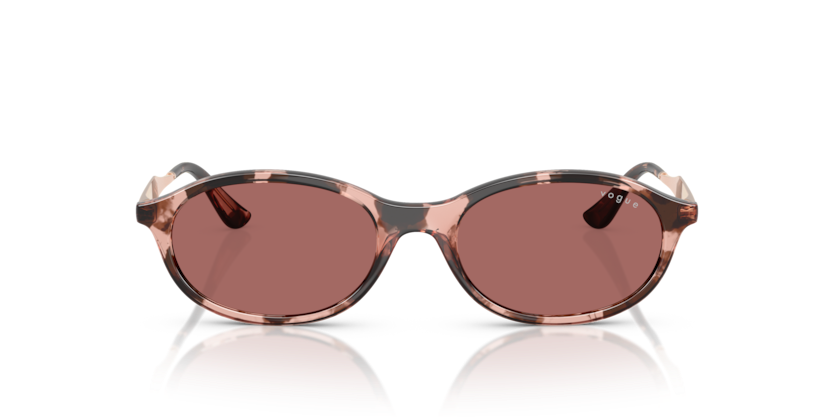VOGUE PLASTIC ROSE HAVANA OVAL FULL SUNGLASS