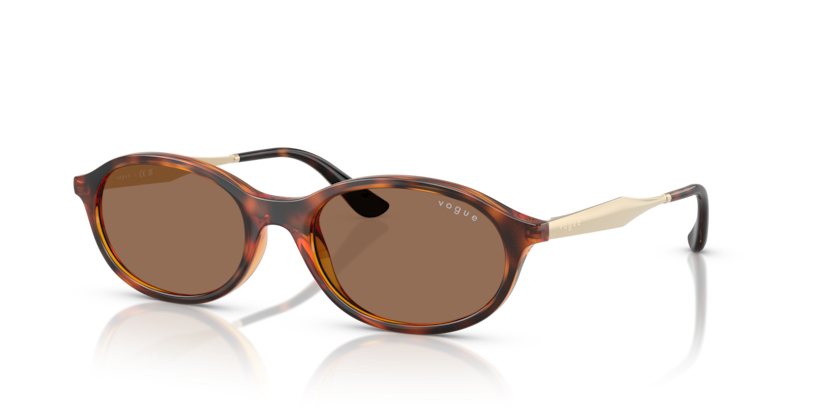 VOGUE PLASTIS OVAL DARK HAVANA FULL SUNGLASS