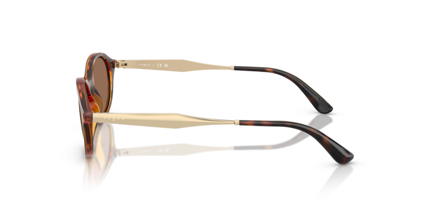VOGUE PLASTIS OVAL DARK HAVANA FULL SUNGLASS