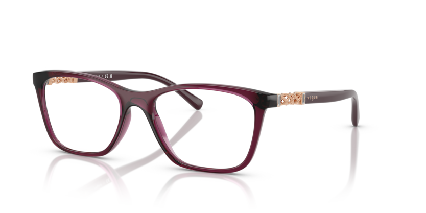 VOGUE PLASTIC TRANSPARENT CHERRY SQUARE FULL FRAME