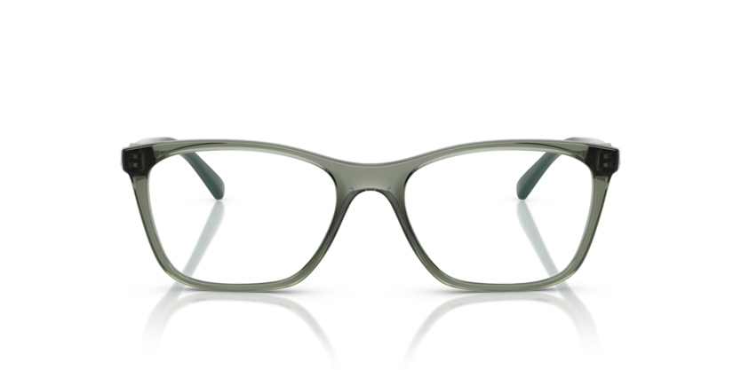 VOGUE PLASTIC TRANSPARENT OLIVE GREEN SQUARE FULL FRAME