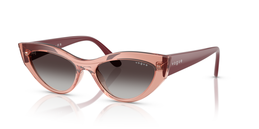 VOGUE PLASTIC CATEYE DARK TRANSPARENT PINK FULL SUNGLASS