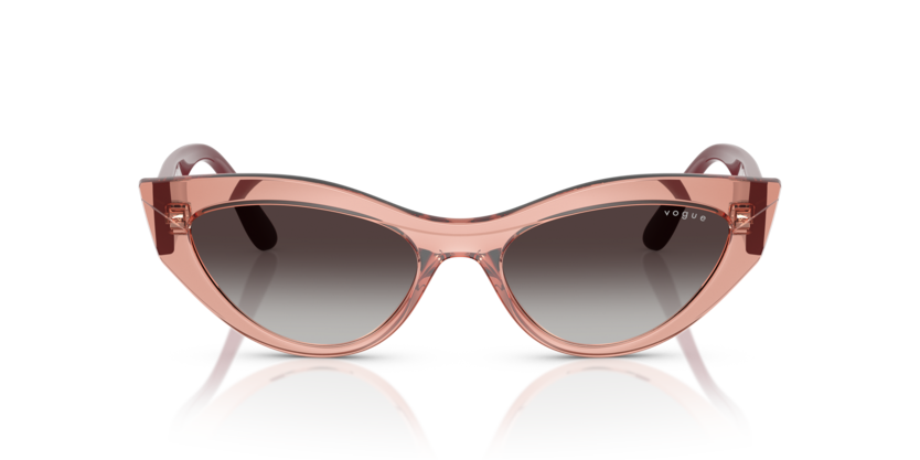 VOGUE PLASTIC CATEYE DARK TRANSPARENT PINK FULL SUNGLASS