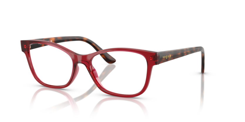 VOGUE PLASTIC SQUARE TRANSPARENT RED FULL FRAME