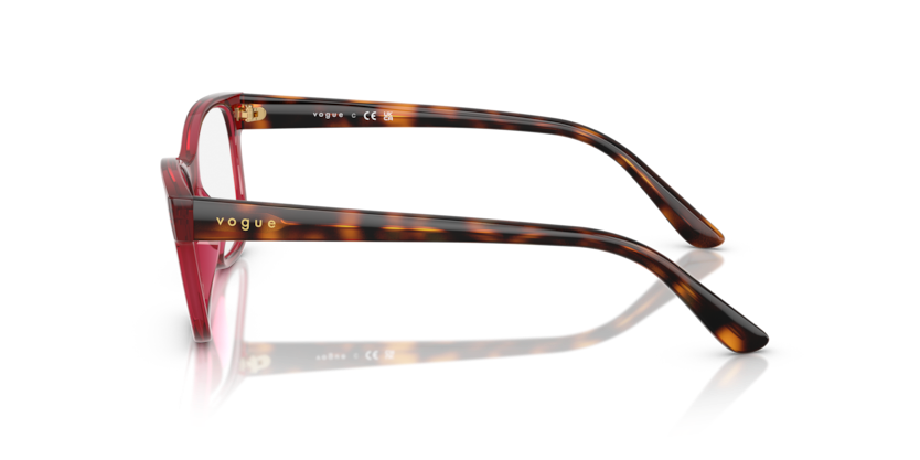 VOGUE PLASTIC SQUARE TRANSPARENT RED FULL FRAME