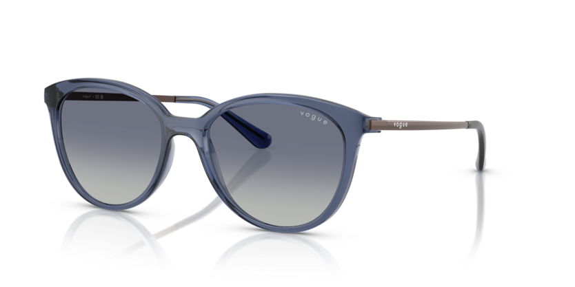 VOGUE PLASTIC TRANSPARENT BLUE ROUND FULL SUNGLASS