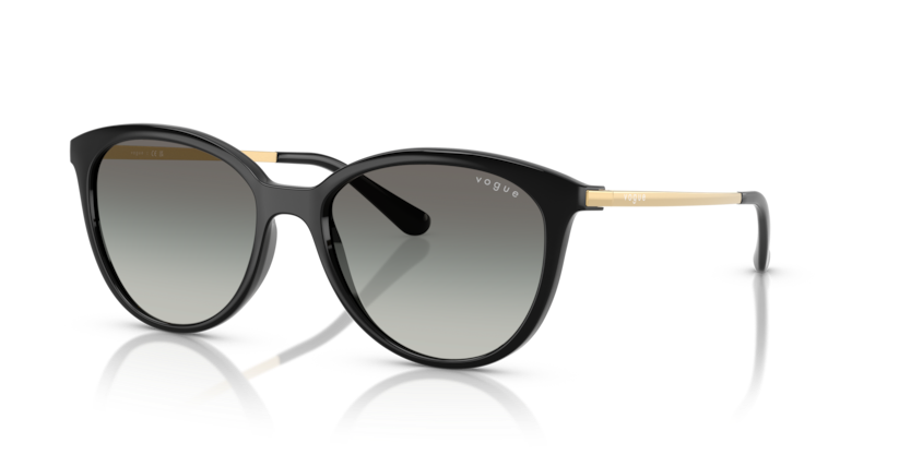VOGUE PLASTIC BLACK GOLD ROUND FULL SUNGLASS