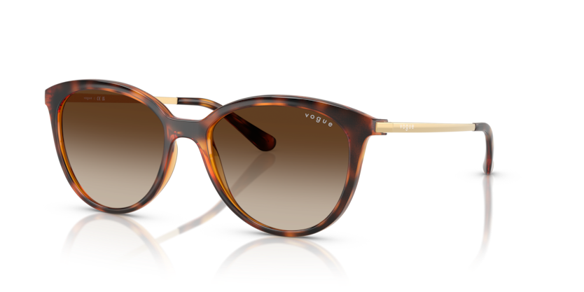 VOGUE PLASTIC DARK HAVANA ROUND FULL SUNGLASS