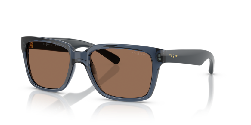 VOGUE PLASTIC TRANSPARENT BLUE SQUARE FULL SUNGLASS