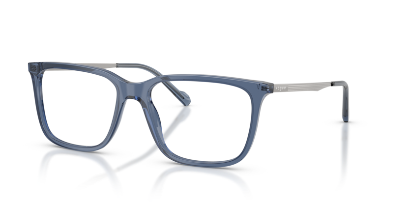 VOGUE PLASTIC SQUARE TRANSPARENT BLUE FULL FRAME