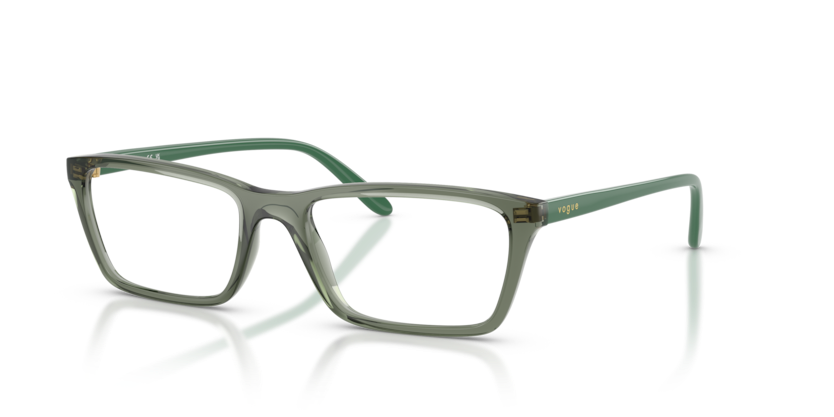 VOGUE PLASTIC SQUARE TRANSPARENT GREEN FULL FRAME