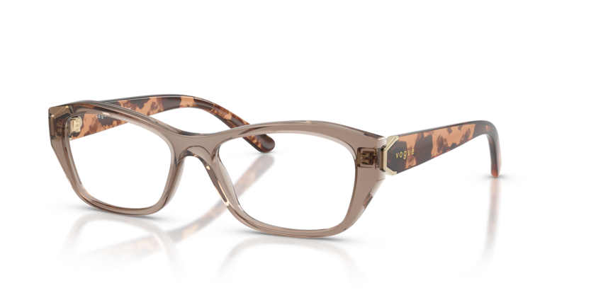 VOGUE PLASTIC IRREGULAR TRANSPARENT BROWN FULL FRAME