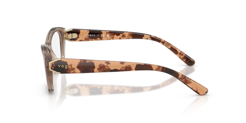 VOGUE PLASTIC IRREGULAR TRANSPARENT BROWN FULL FRAME