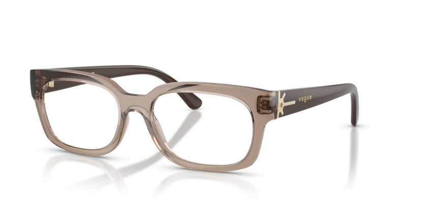 VOGUE PLASTIC TRANSPARENT BROWN SQUARE FULL FRAME