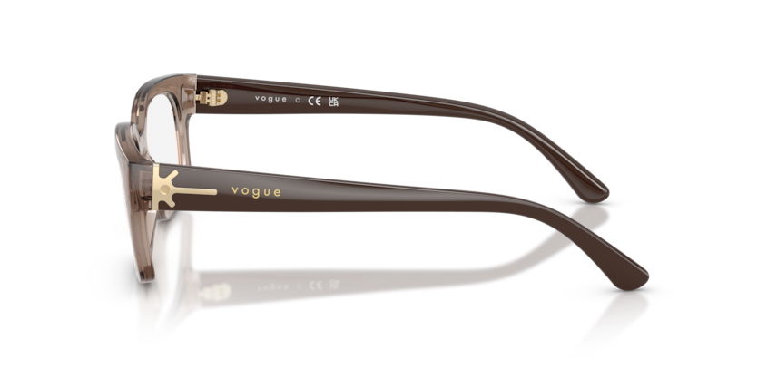 VOGUE PLASTIC TRANSPARENT BROWN SQUARE FULL FRAME