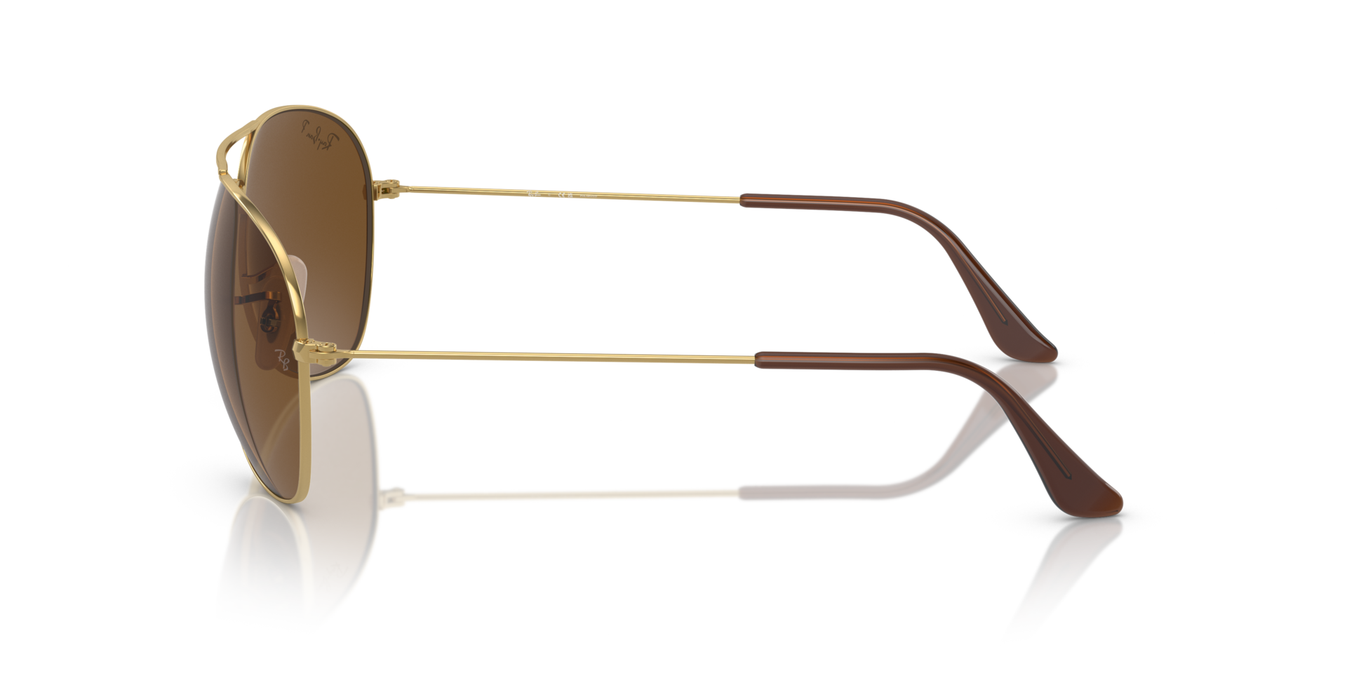 RAYBAN METAL GOLD BROWN POLARISED AVIATOR SUNGLASS