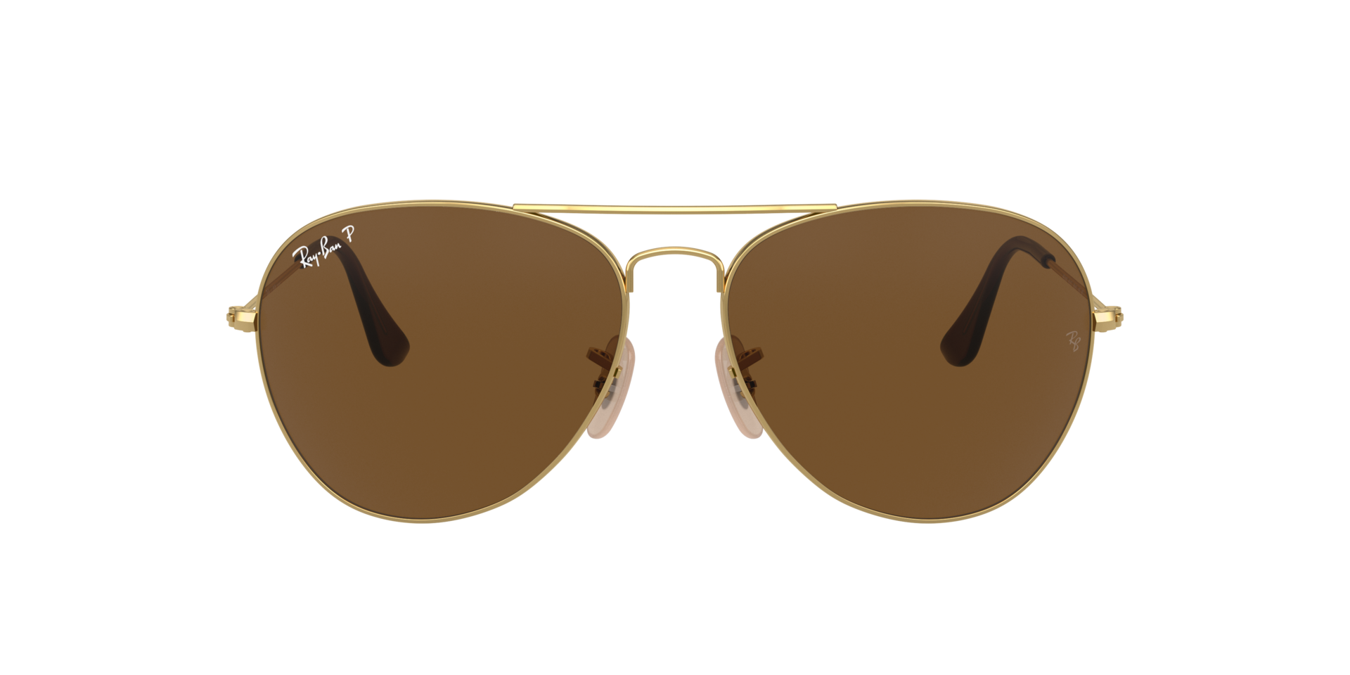 RAYBAN METAL GOLD BROWN POLARISED AVIATOR SUNGLASS
