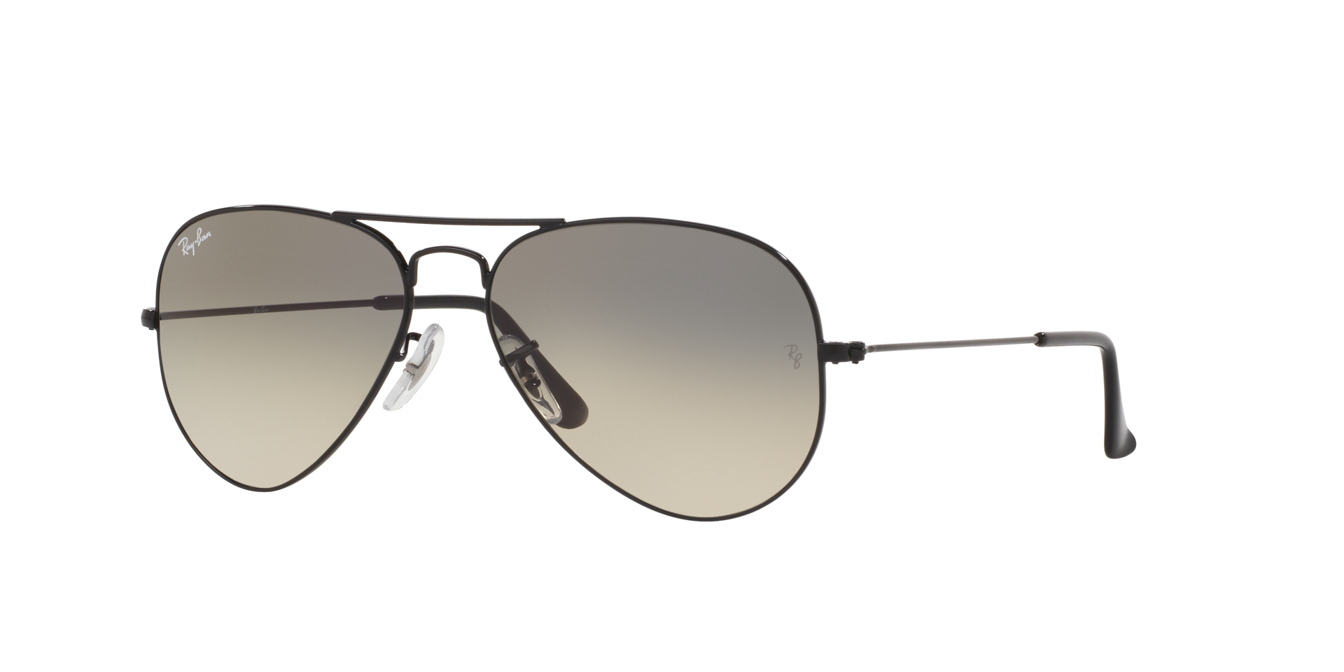RAYBAN METAL BLACK GRY GRADDLE DB AVIATOR SUNGLASS