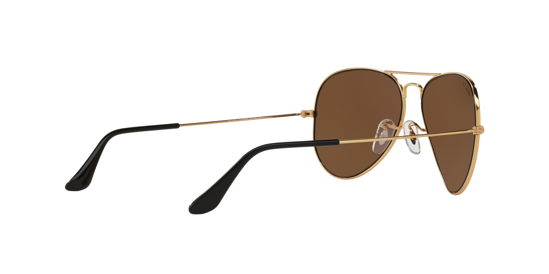 RAYBAN GOLD DARK BROWN AVIATOR METAL SUNGLASS