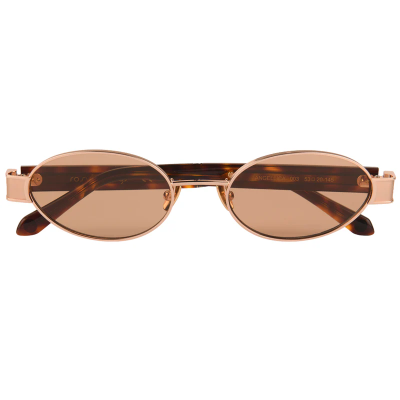 ROSVIN BUGS ROSE GOLD LIGHT BROWN OVAL METAL FULL SUNGLASS
