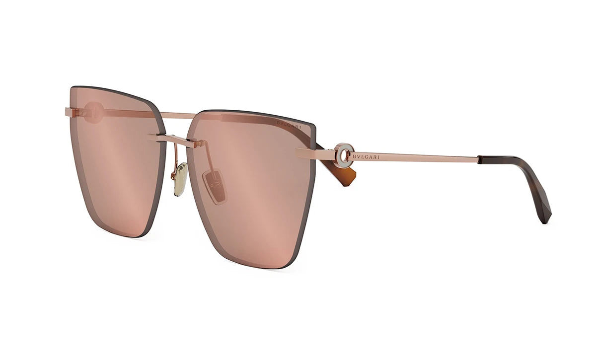 BVLGARI METAL NUDE PINK BUTTERFLY RIMLESS SUNGLASS