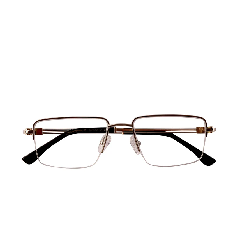 ROSVIN BUGS METAL SILVER SQUARE SEMI RIM FRAME