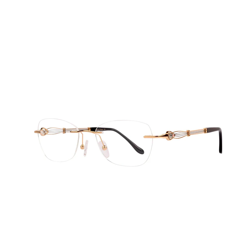 ROSVIN BUGS METAL GOLD IRREGULAR RIMLESS FRAME
