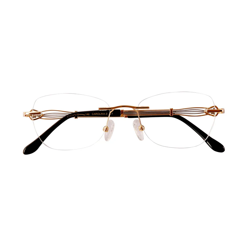 ROSVIN BUGS METAL GOLD IRREGULAR RIMLESS FRAME