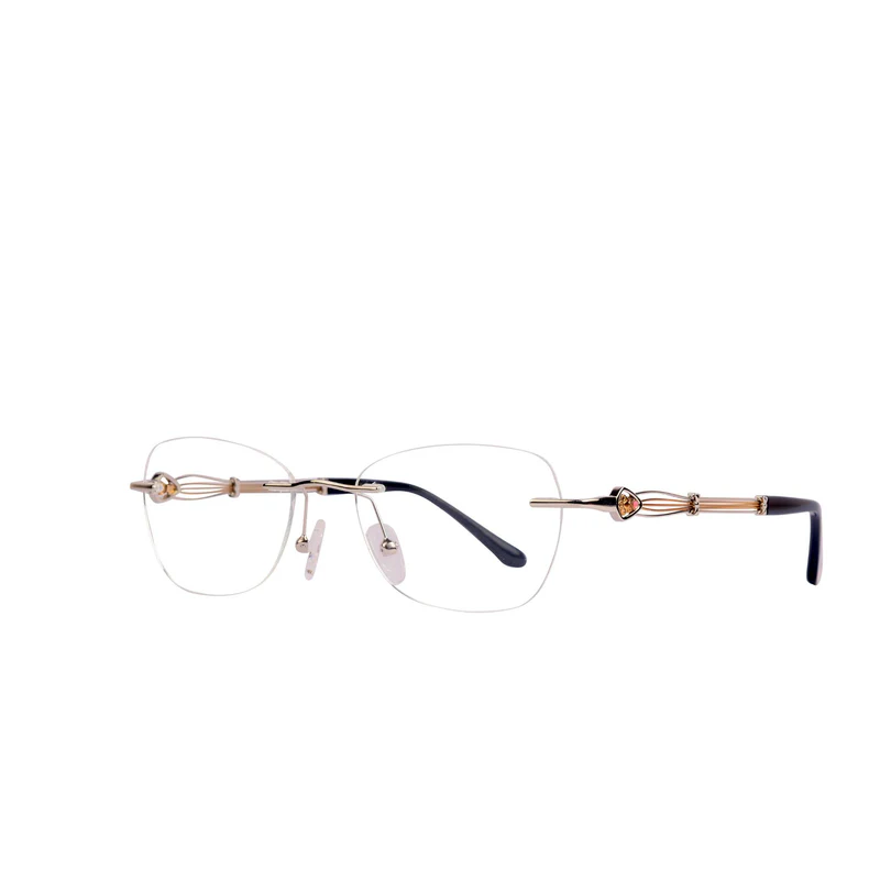 ROSVIN BUGS METAL SILVER IRREGULAR RIMLESS FRAME