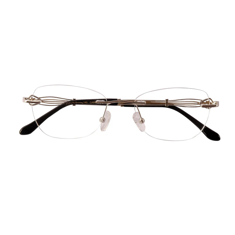 ROSVIN BUGS METAL SILVER IRREGULAR RIMLESS FRAME