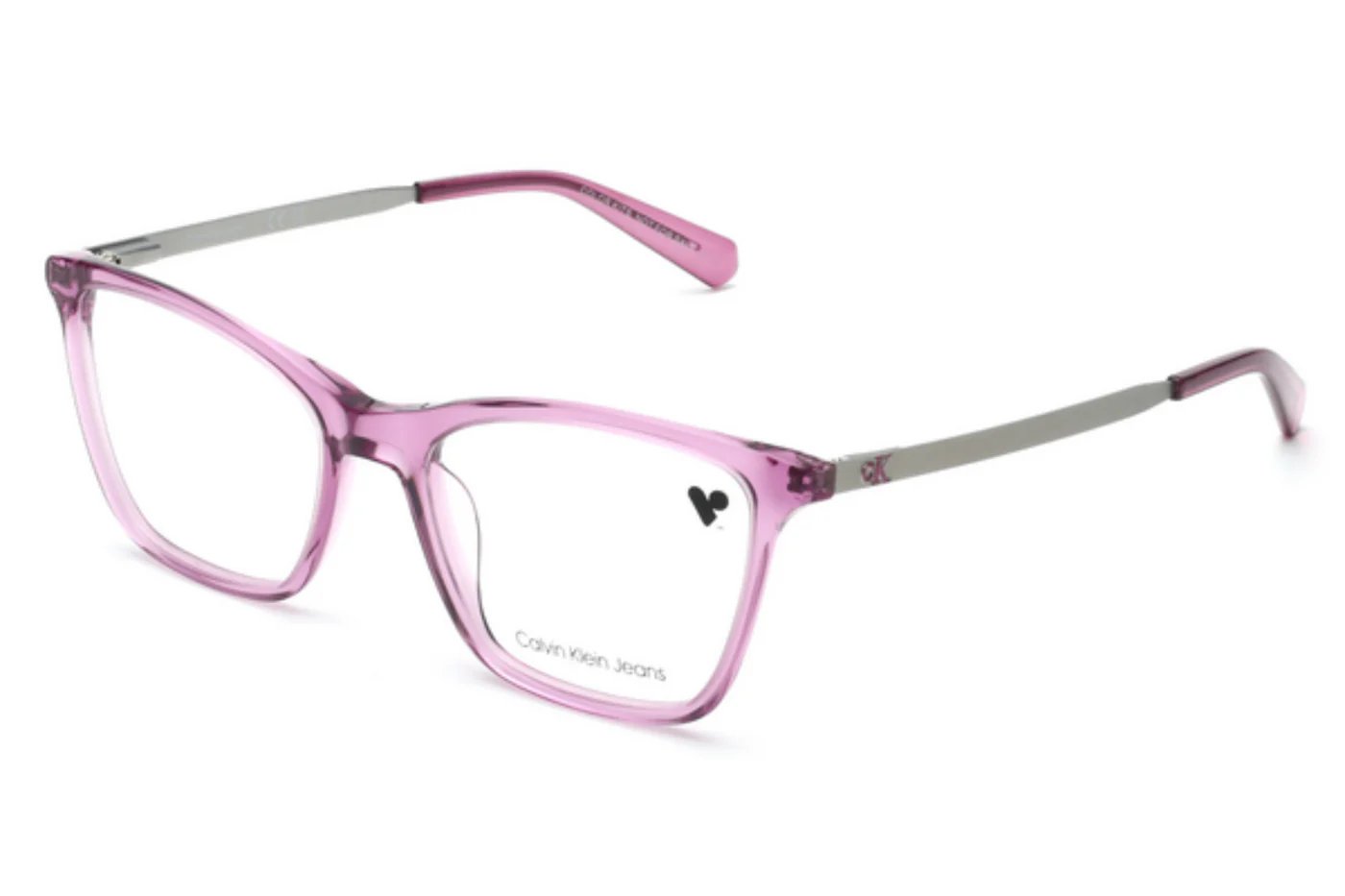CALVIN KLEIN PLASTIC TRANSPARENT PURPLE CATEYE FULL FRAME