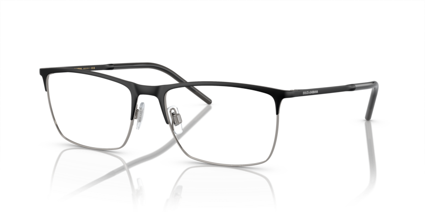 DOLCE & GABBANA MATTE BLACK SQUARE SEMI RIM FRAME