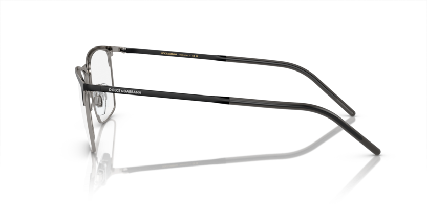 DOLCE & GABBANA MATTE BLACK SQUARE SEMI RIM FRAME